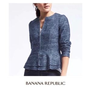 NWT Banana Republic Peplum Zip Up Blazer Jacket